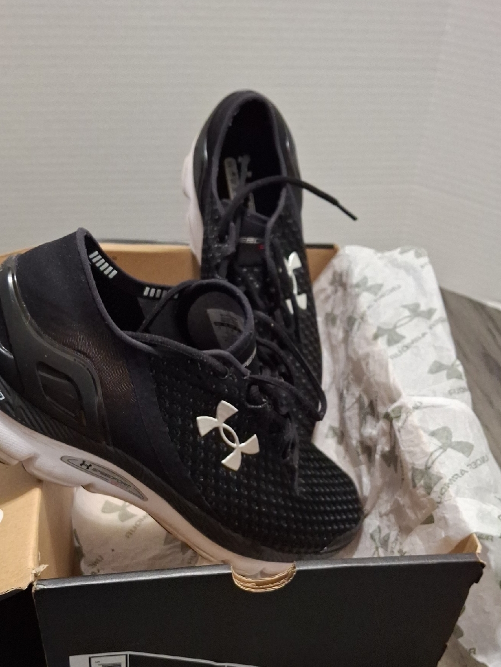 Under Armour Black and White Running Shoes